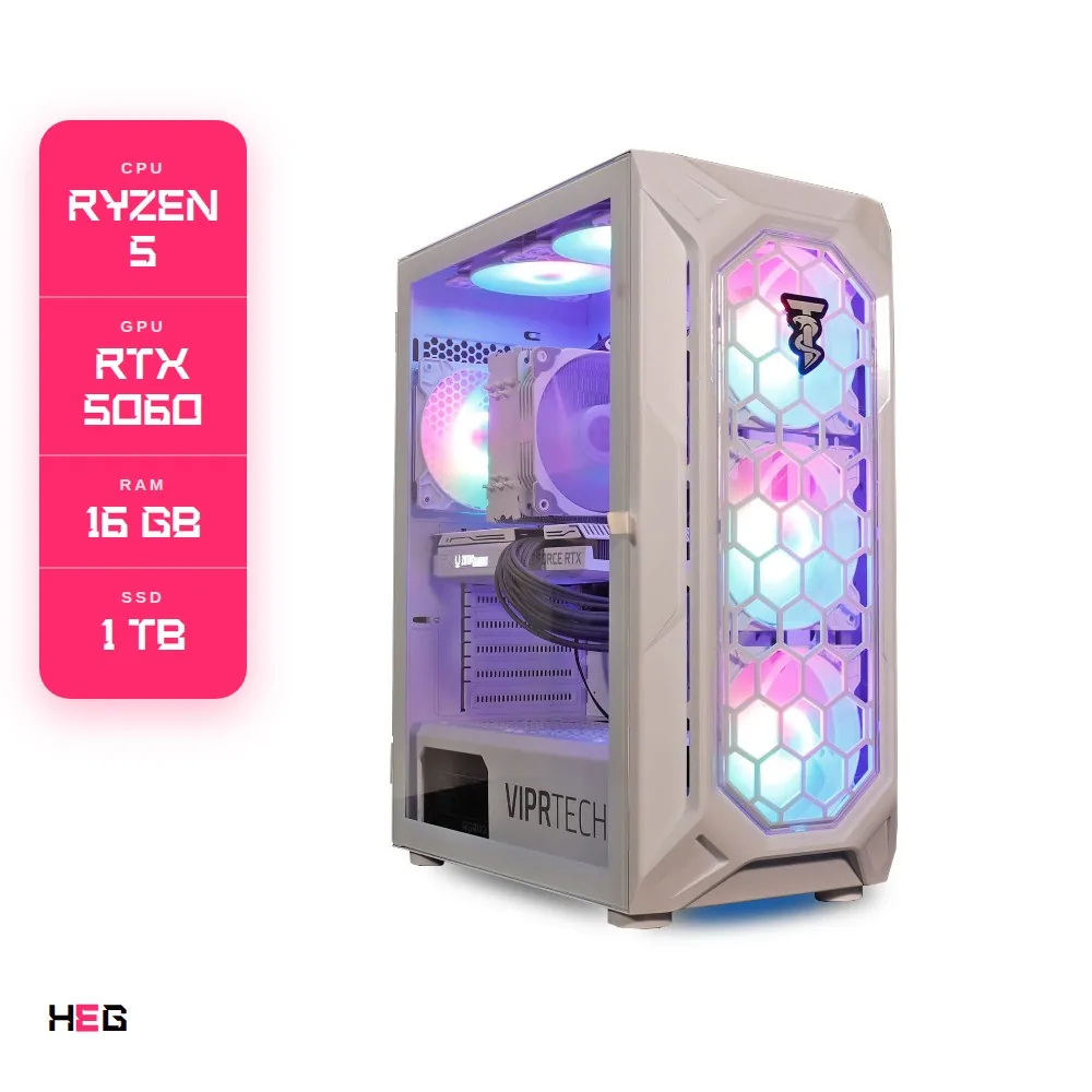 PC Gamer Blanco Ryzen 5 RTX 5060 16GB 1TB